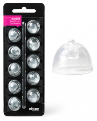 Oticon Dome Set 12mm Bass Double Minifit (10 stuks)