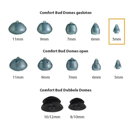 Starkey Comfort Bud Dome gesloten 5mm
