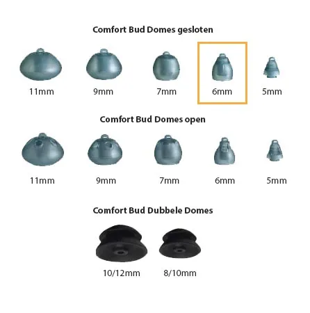 Starkey Comfort Bud Dome gesloten 6mm