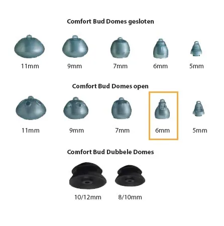 Starkey Comfort Bud Dome open 6mm