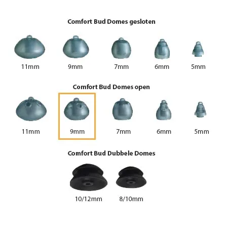 Starkey Comfort Bud Dome open 9mm