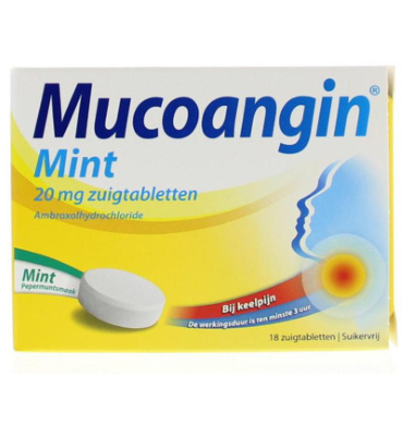 Mucoangin Mint Suikervrij 20 Mg (18zt)