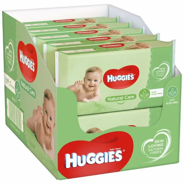 10x Huggies Billendoekjes Natural Care 56 doekjes