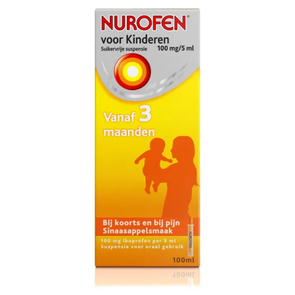 12x Nurofen Suspensie voor Kinderen Suikervrij 100 ml