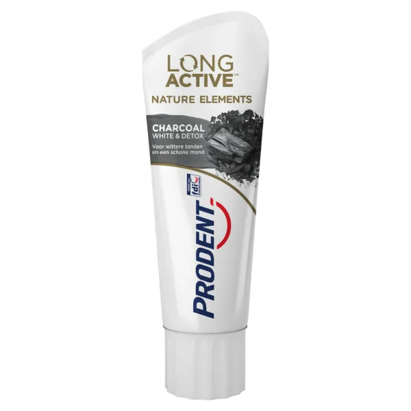 12x Prodent Tandpasta Long Active Nature Elements Charcoal 75 ml