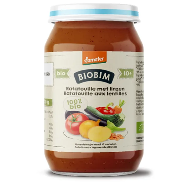 6x Biobim Maaltijd 10+ mnd Ratatouille met Linzen 250 gr