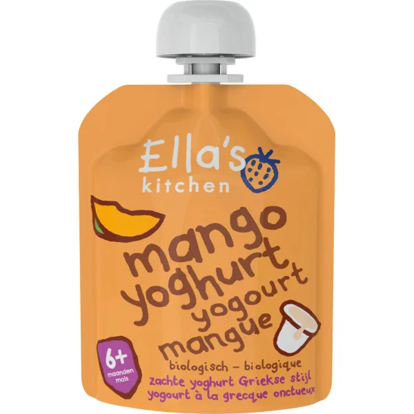6x Ella's kitchen Yoghurt Griekse Stijl 6+ m Mango 90 gr