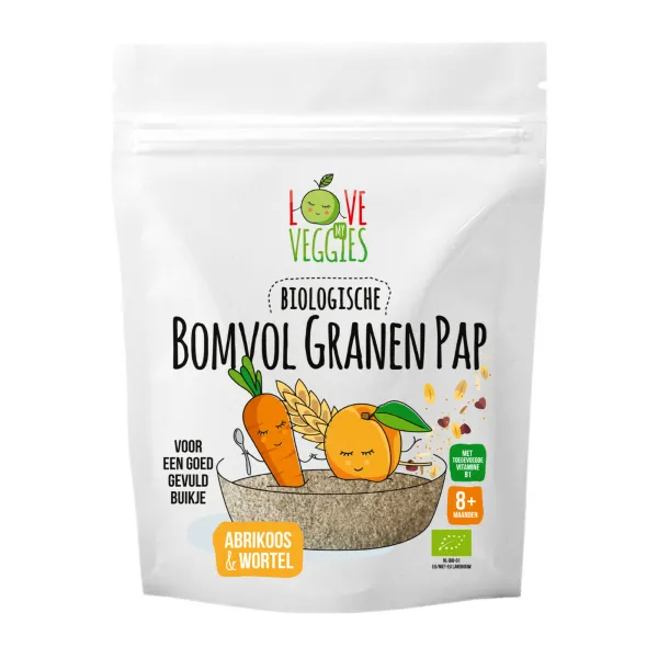6x Love My Veggies Pap Granen Wortel Abrikoos 200 gr
