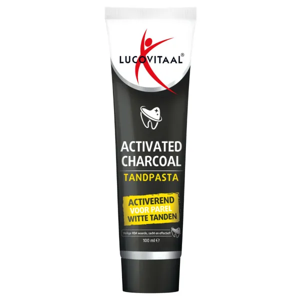 6x Lucovitaal Tandpasta Activated Charcoal 100 ml