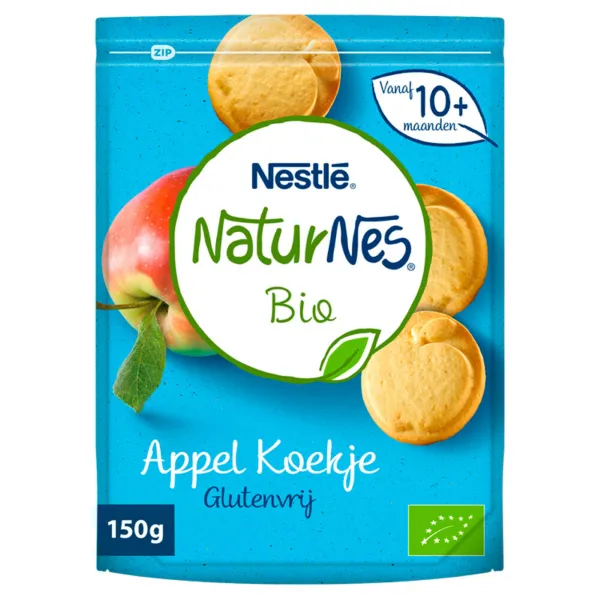 6x Nestle NaturNes Bio Koekjes 10+ mnd Appel 150 gr