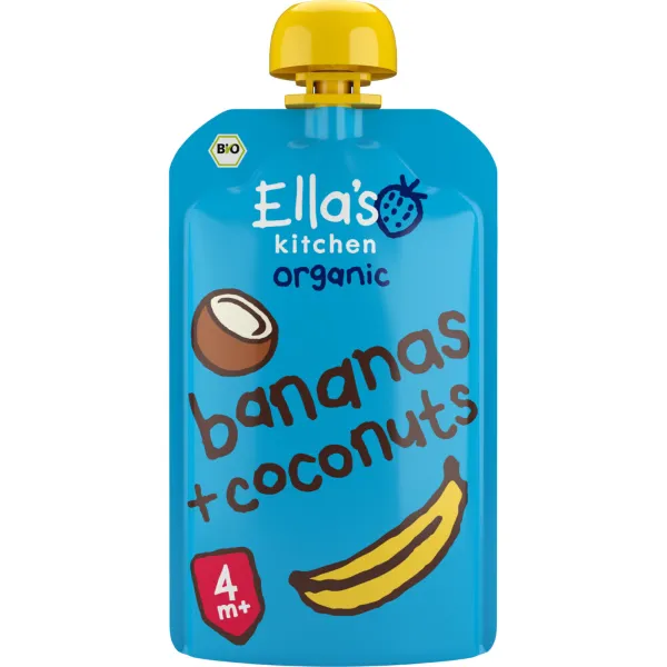 7x Ella's kitchen Knijpzakje 4+ m Banaan Kokos 120 gr