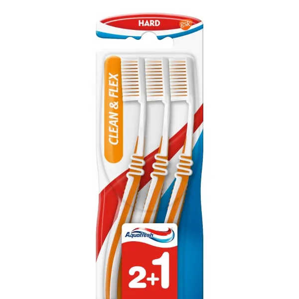 Aquafresh Tandenborstel Clean&Flex Hard 3 stuks