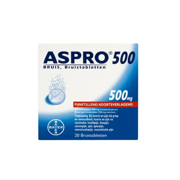 Aspro Bruis 500 mg 20 bruistabletten