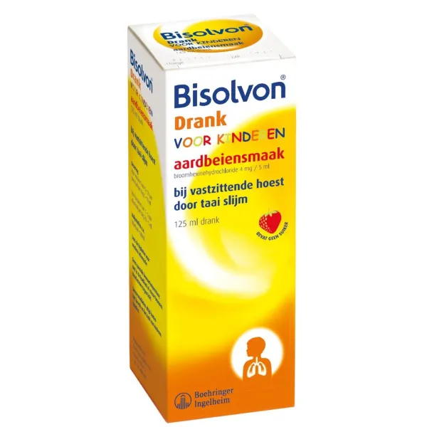 Bisolvon Drank voor Kinderen Aardbeiensmaak 125 ml