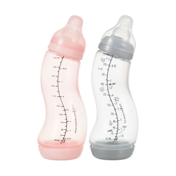 Difrax S-Fles Duopack Roze / Zilver 2 x 250 ml