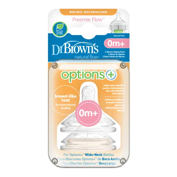 Dr. Browns Flesspeen Options+ Brede Hals Prematuur 2 stuks