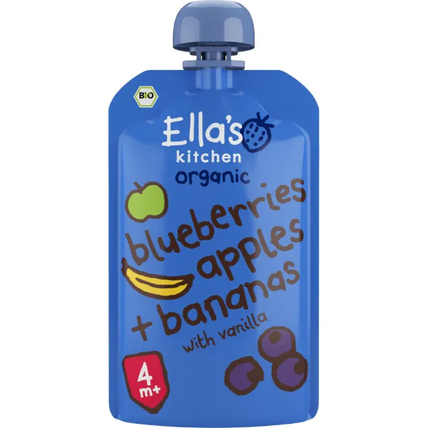 Ella's kitchen Knijpzakje 4+ m Blauwe Bes, Appel, Banaan 100 gr