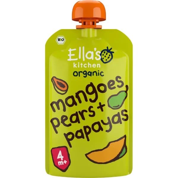 Ella's kitchen Knijpzakje 4+ m Mango Peer Papaya 120 gr