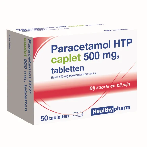 Healthypharm Paracetamol 500 mg Caplet 50 tabletten