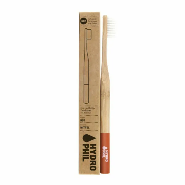 Hydrophil Tandenborstel Bamboe Medium Rood