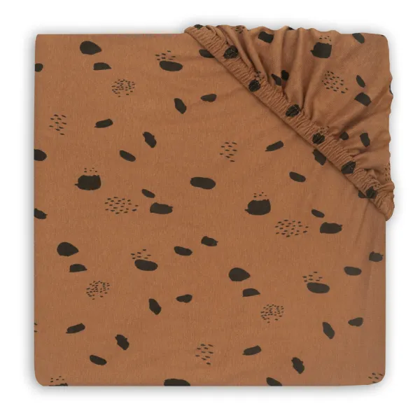 Jollein Hoeslaken Jersey Boxmatras Spot Caramel 75x95cm