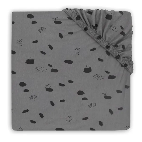 Jollein Hoeslaken Jersey Boxmatras Spot Storm Grey 75x95cm