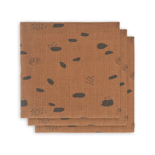 Jollein Hydrofiel Multidoek Small 70x70cm Spot Caramel 3 stuks