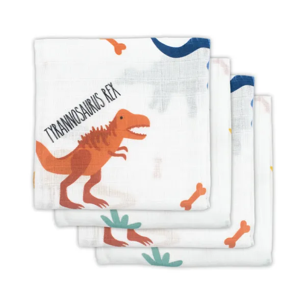 Jollein Hydrofiele Multidoek Small 70x70 cm Dinosaur 4 stuks