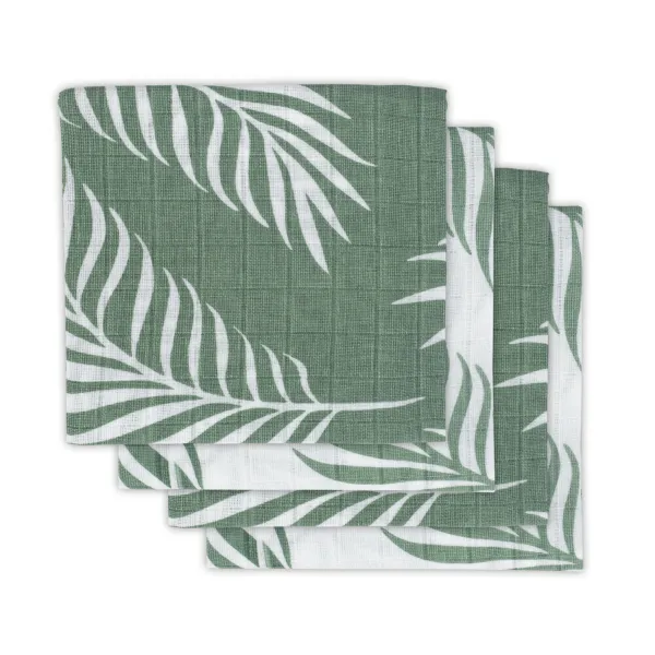 Jollein Hydrofiele Multidoek Small 70x70 cm Nature Ash Green 4 stuks