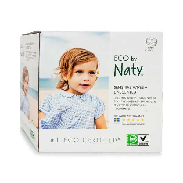 Naty Baby Doekjes Sensitive (3-pack) Ongeparfumeerd 168 stuks