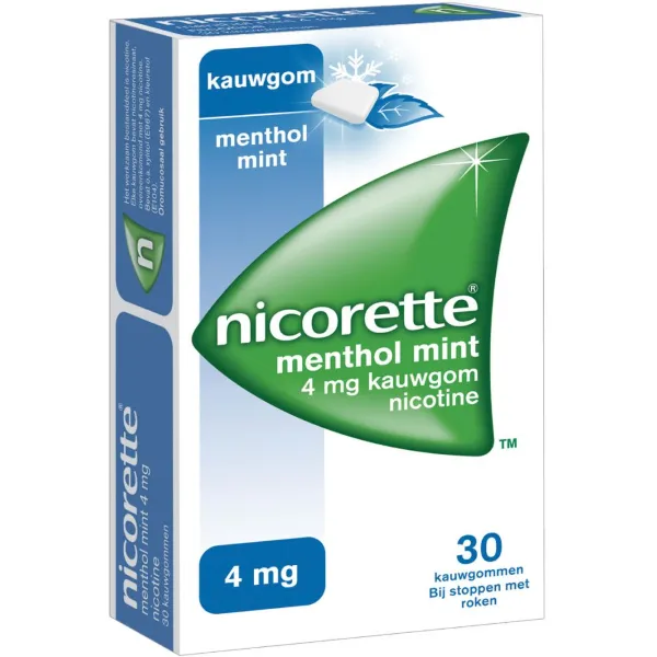 Nicorette Kauwgom Menthol Mint 4mg 30 stuks