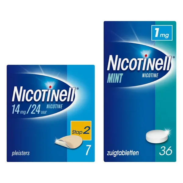 Nicotinell Pleisters Stap 2 en Zuigtabletten 1mg Pakket