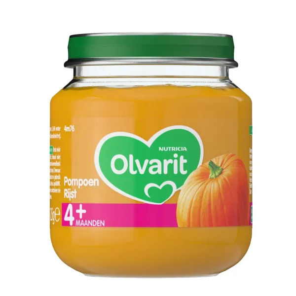 Olvarit 1e Groentehapje 4m Pompoen Rijst 125 gr