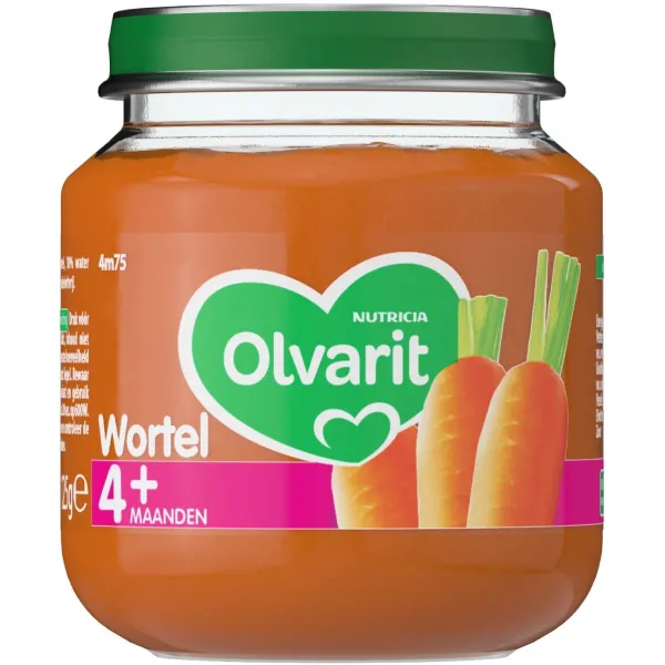 Olvarit 1e Groentehapje 4m Wortel 125 gr