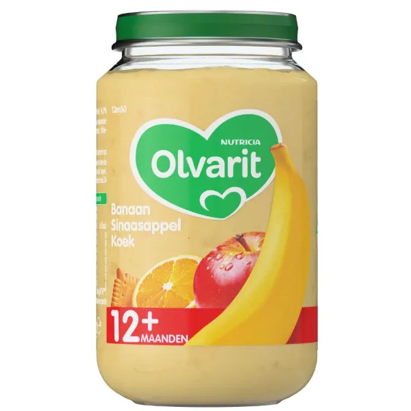 Olvarit Fruithapje 12m Banaan Sinaasappel Koek 200 gr