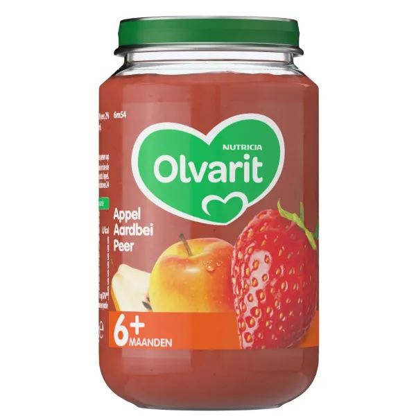 Olvarit Fruithapje 6m Appel Aardbei Peer 200 gr