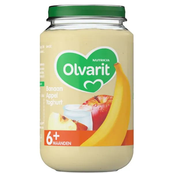 Olvarit Fruithapje 6m Banaan Appel Yoghurt 200 gr