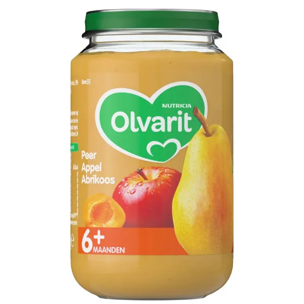 Olvarit Fruithapje 6m Peer Appel Abrikoos 200 gr