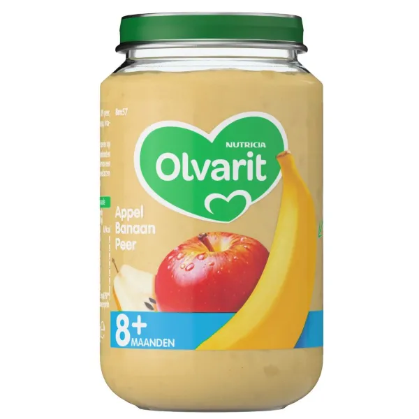 Olvarit Fruithapje 8m Appel Banaan Peer 200 gr