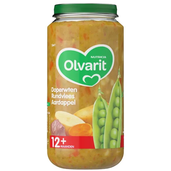 Olvarit Maaltijd 12m Doperwten Rundvlees Aardappel 250 gr