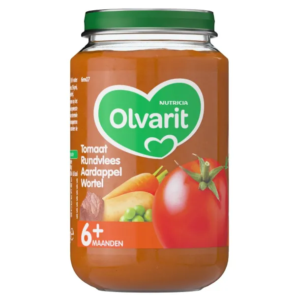 Olvarit Maaltijd 6m Tomaat Rundvlees Aardappel Wortel 200 gr