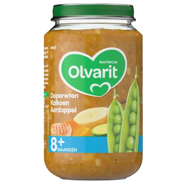 Olvarit Maaltijd 8m Doperwten Kalkoen Aardappel 200 gr