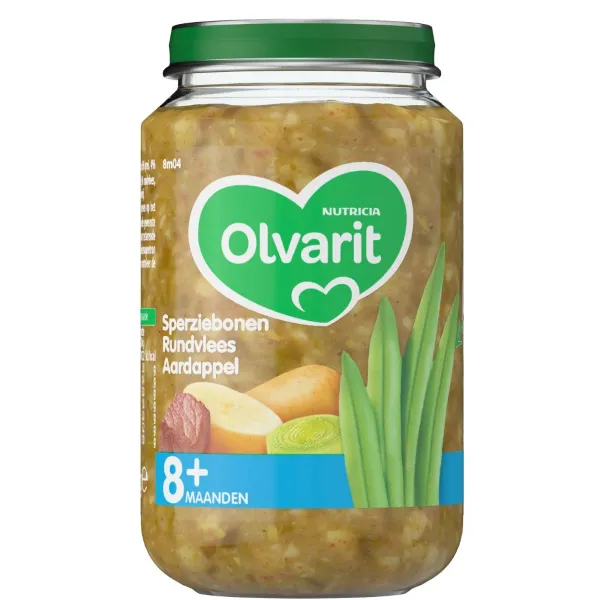 Olvarit Maaltijd 8m Sperziebonen Rundvlees Aardappel 200 gr