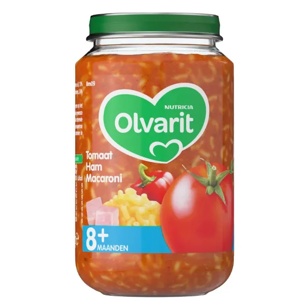 Olvarit Maaltijd 8m Tomaat Ham Macaroni 200 gr