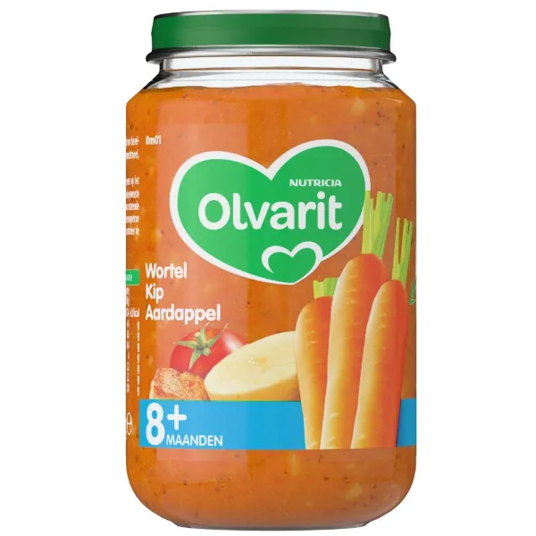 Olvarit Maaltijd 8m Wortel Kip Aardappel 200 gr