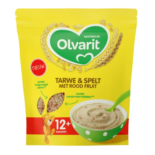 Olvarit Tarwe en Spelt Rood Fruit 12+ Maanden 200 gr