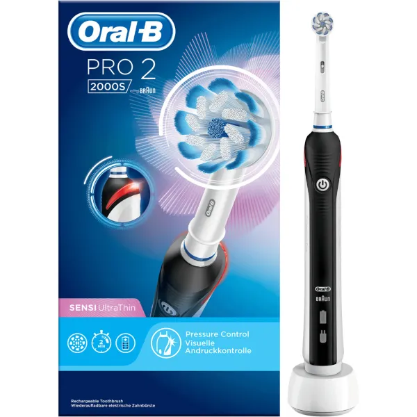 Oral-B Elektrische Tandenborstel Pro 2 2000 Sensi UltraThin Black 1 Stuk