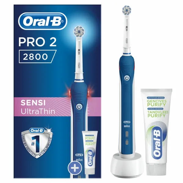 Oral-B Pro 2 2800 Elektrische Tandenborstel + Gum Purify Tandpasta 1 Stuk