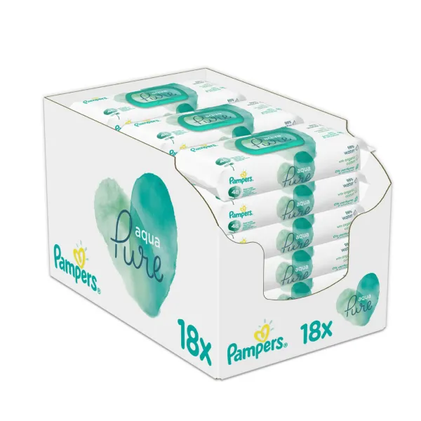 Pampers Billendoekjes AquaPure Navulpak 18x48= 864 stuks