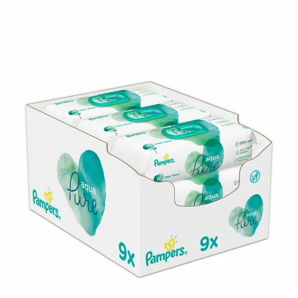 Pampers Billendoekjes AquaPure Navulpak 9x48 = 432 doekjes
